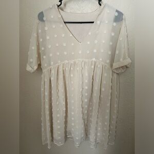 Cream Dress with dots